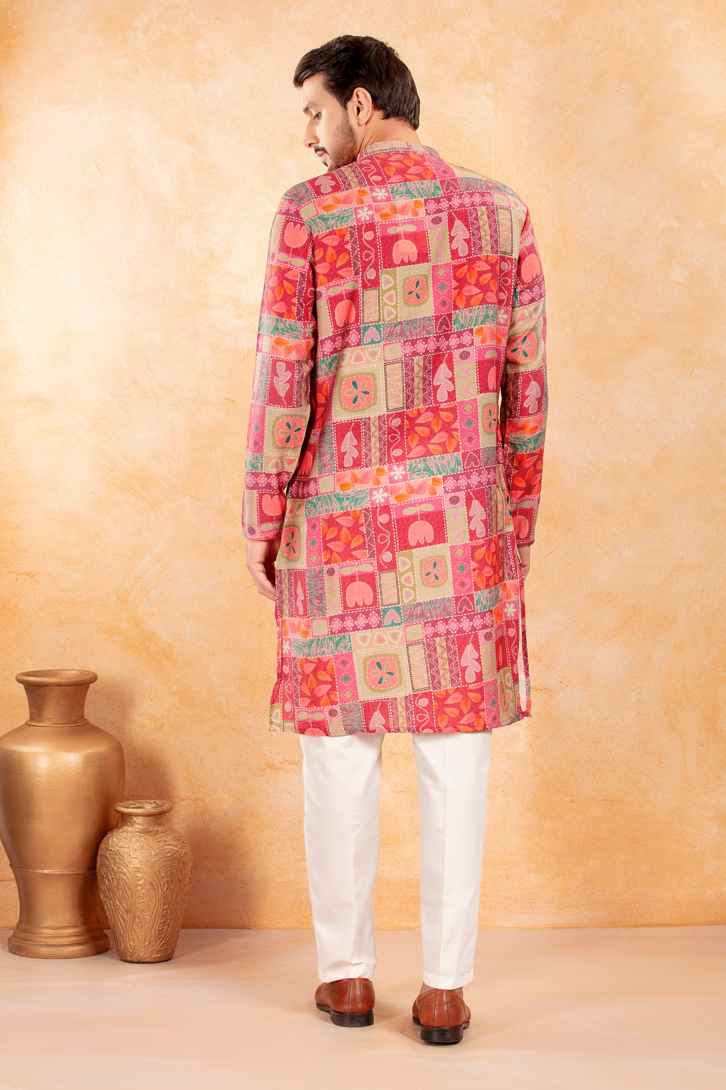 Sunset Pink Printed Kurta Set