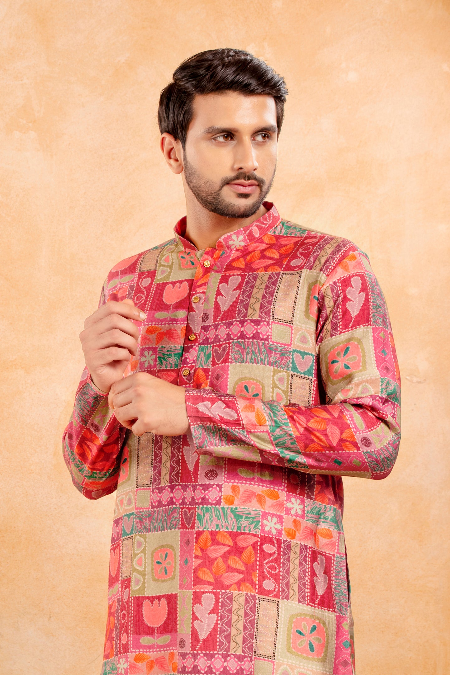 Sunset Pink Printed Kurta Set