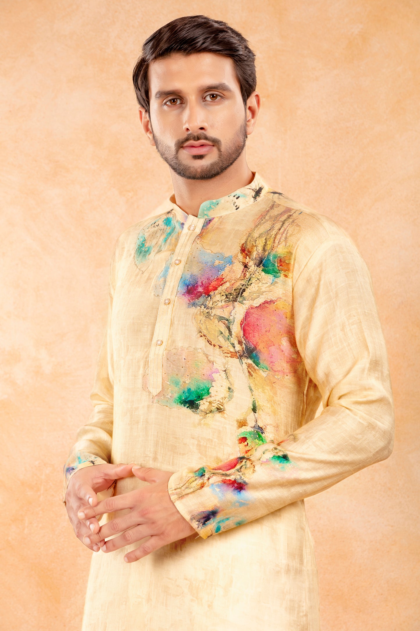 Ivory Splash Kurta Set