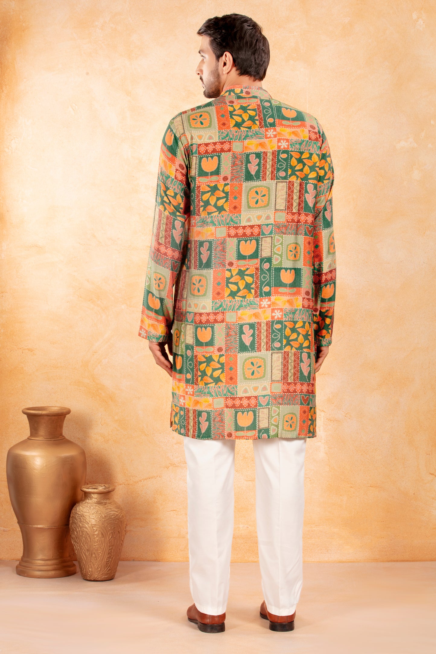Festive Green Printed Kurta Set