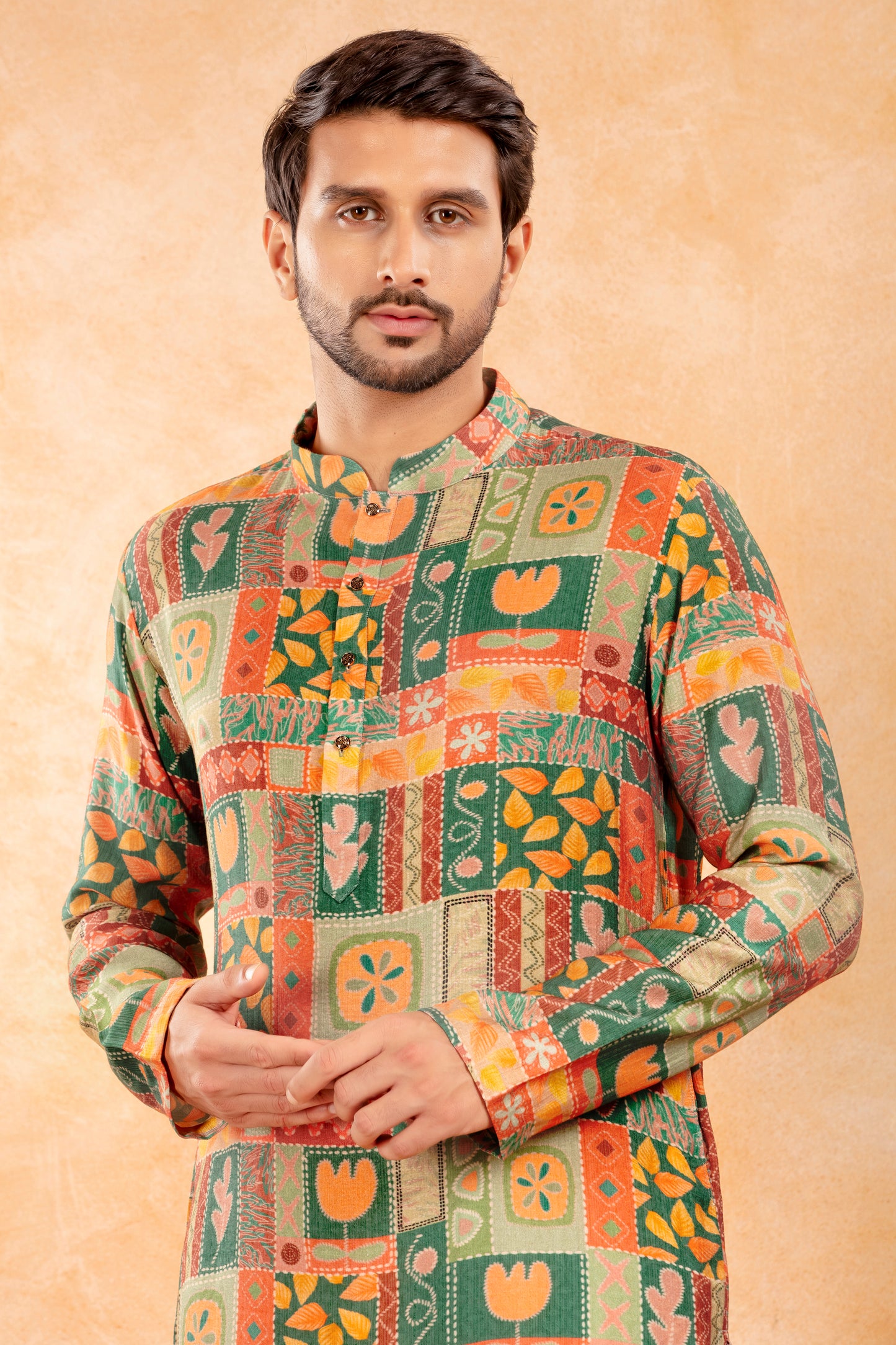 Festive Green Printed Kurta Set