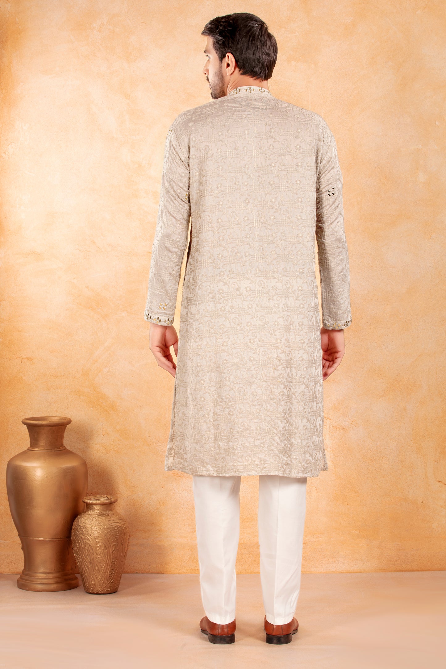 Silver Mirage Embroidered Kurta Set