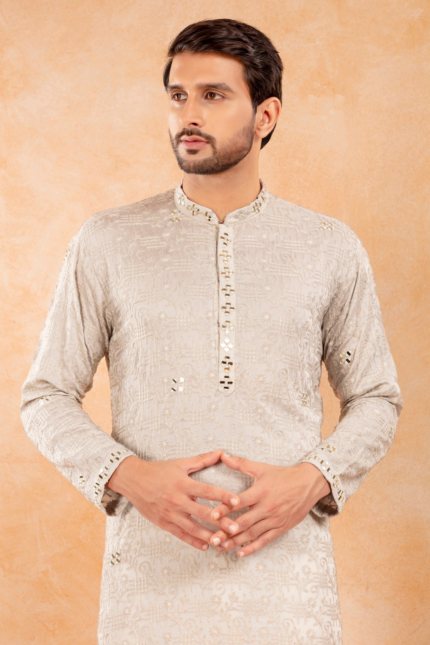 Silver Mirage Embroidered Kurta Set