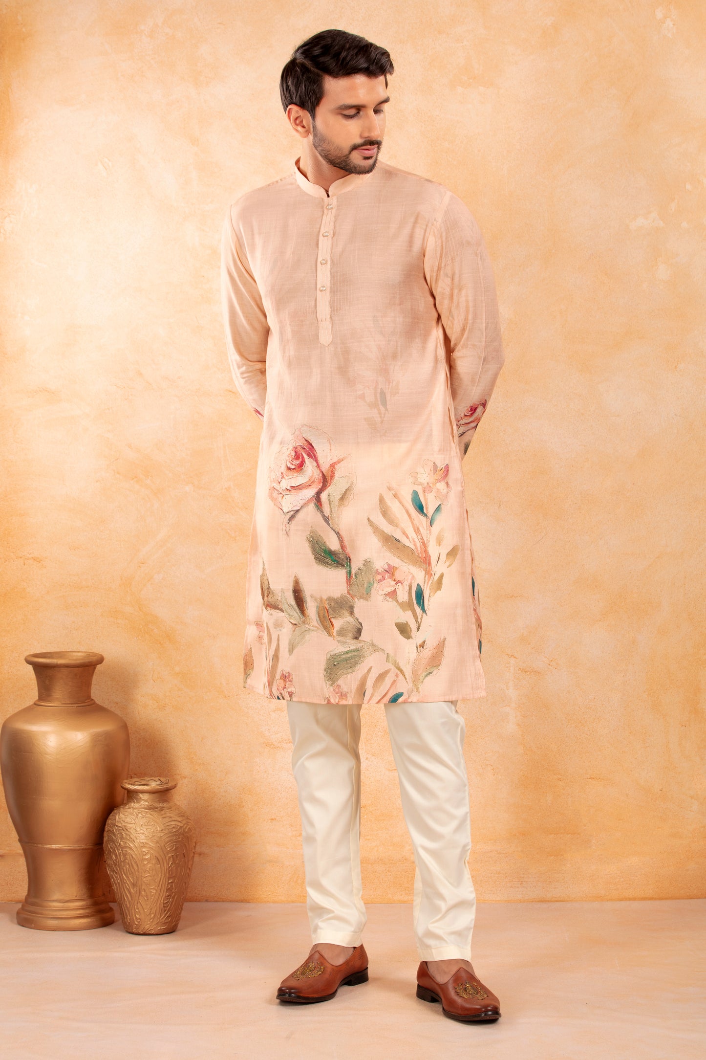 Blush Petal Print Kurta Set