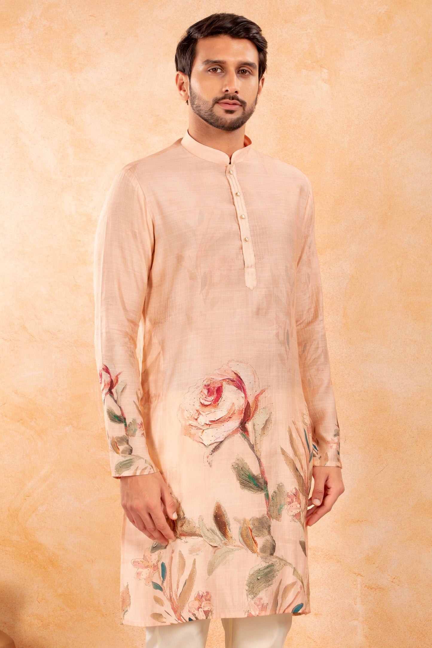 Blush Petal Print Kurta Set