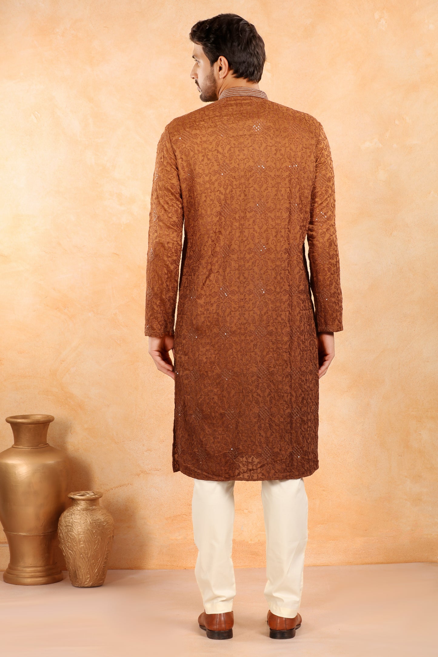 Rust Ember Ombre Kurta Set