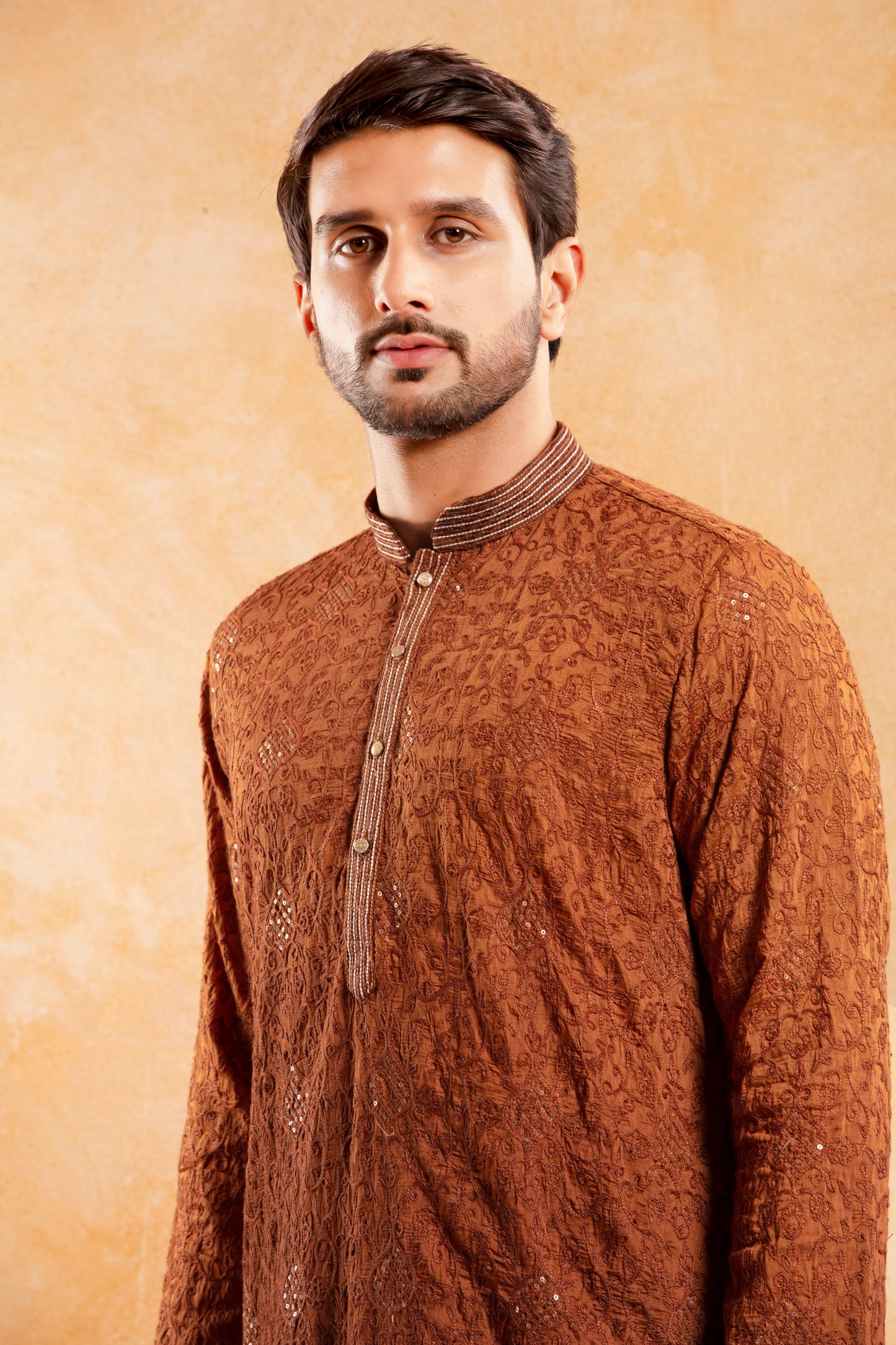 Rust Ember Ombre Kurta Set