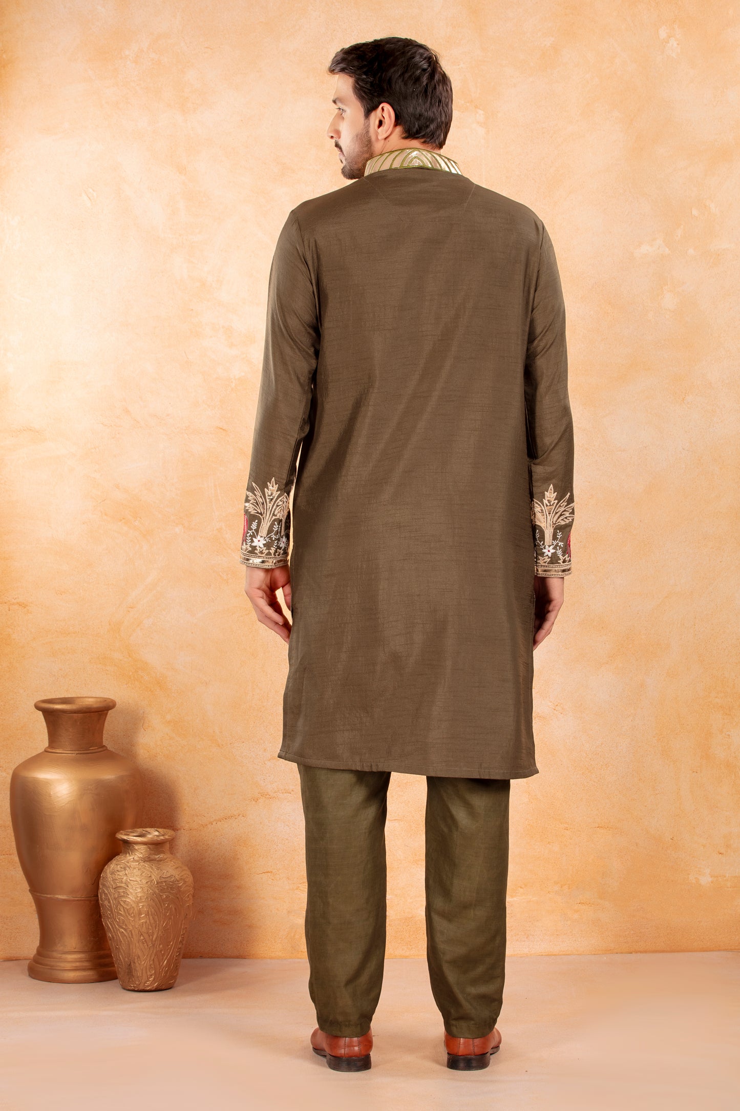 Olive Festive Kurta Set