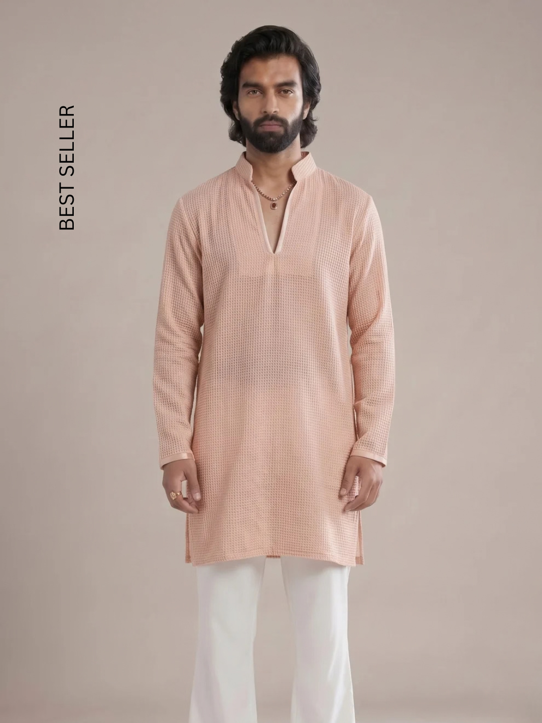 POWDER PINK JAL KURTA