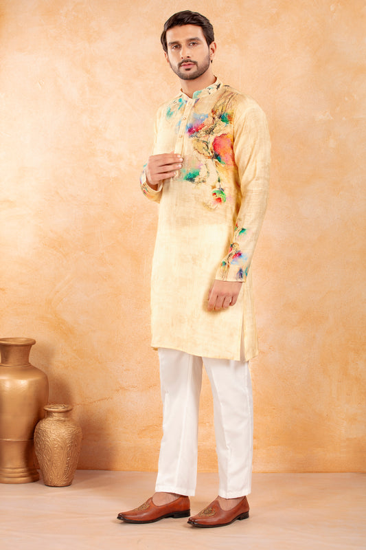 Ivory Splash Kurta Set