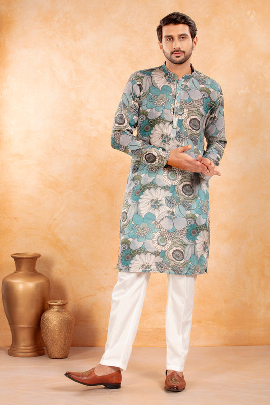 Sky Bloom Kurta Set