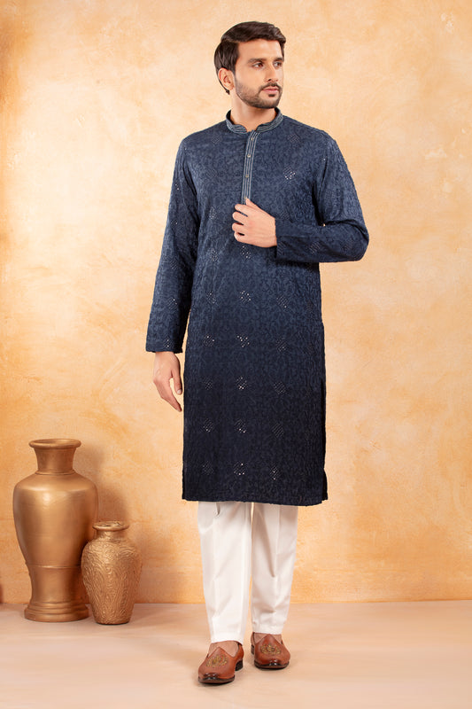 Midnight Fade Ombre Kurta Set