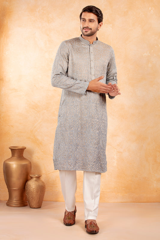 Steel Mist Ombre Kurta Set