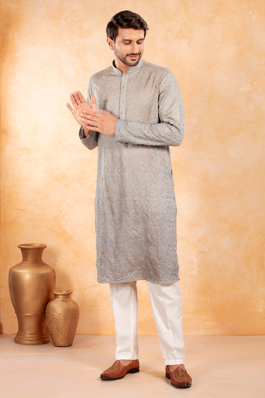 Steel Mist Ombre Kurta Set