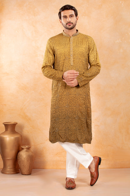Amber Glow Ombre Kurta Set