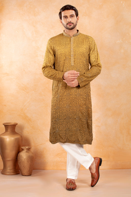 Amber Glow Ombre Kurta Set