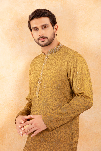 Amber Glow Ombre Kurta Set