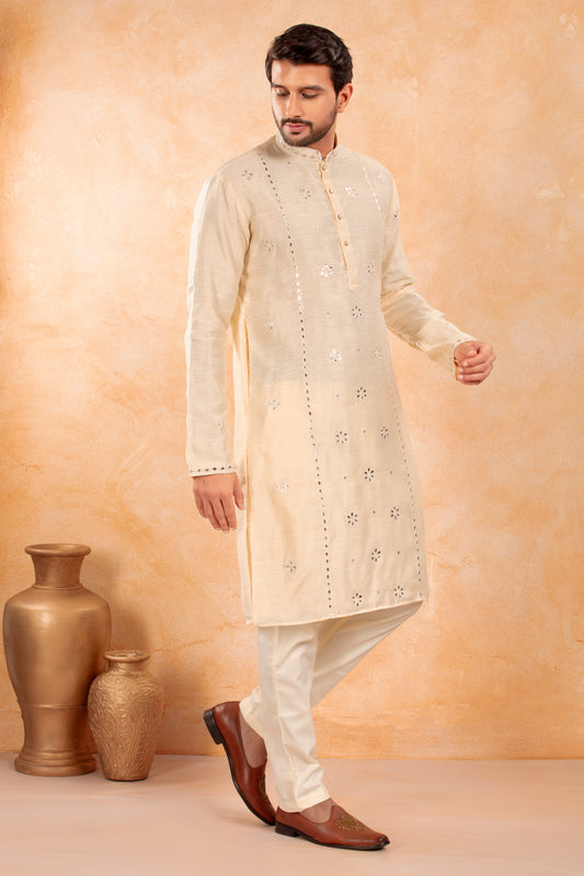 Ivory Gota Work Kurta Set