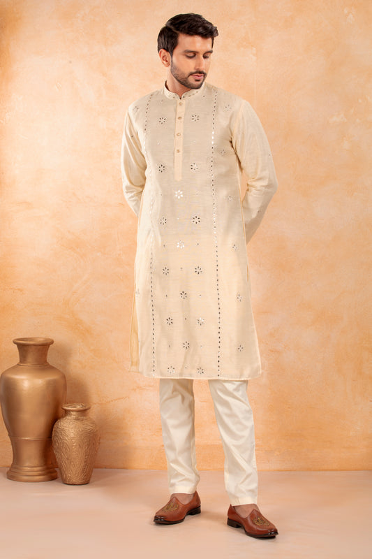Ivory Gota Work Kurta Set