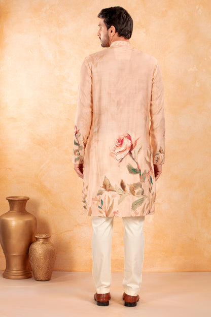 Blush Petal Print Kurta Set