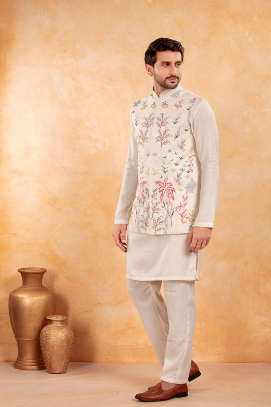 Ivory Nehru Kurta Set