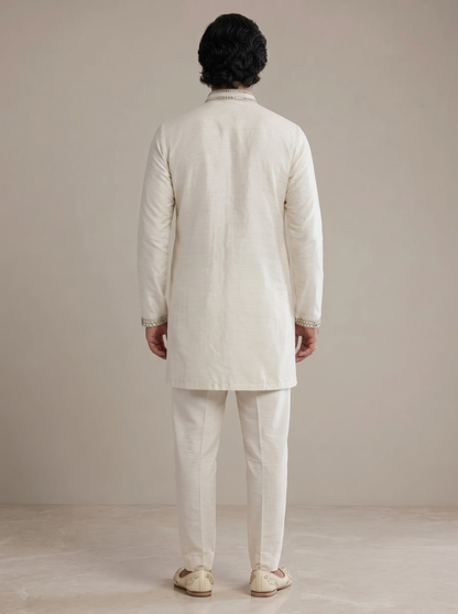 PEARL WHITE MIRROR KURTA