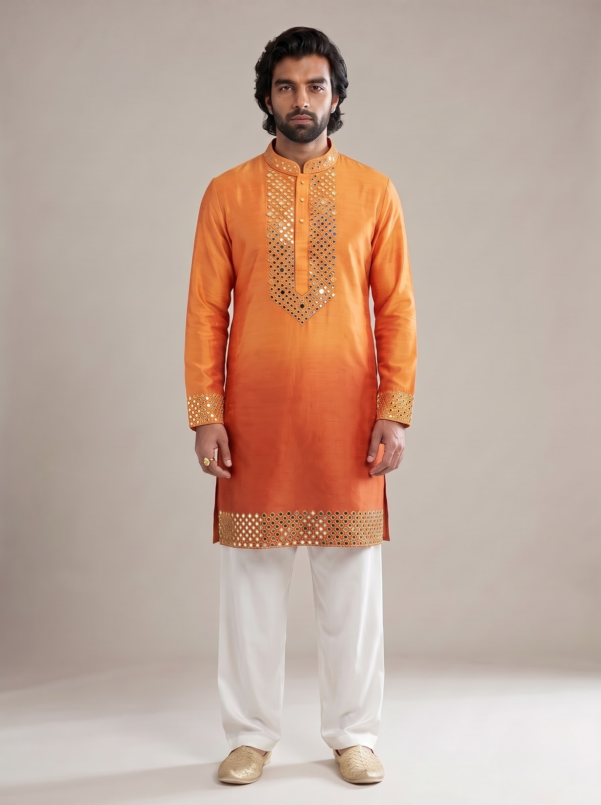 SUNSET MIRROR SILK KURTA