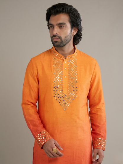 SUNSET MIRROR SILK KURTA