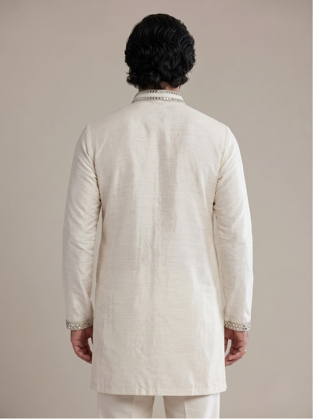 PEARL WHITE MIRROR KURTA