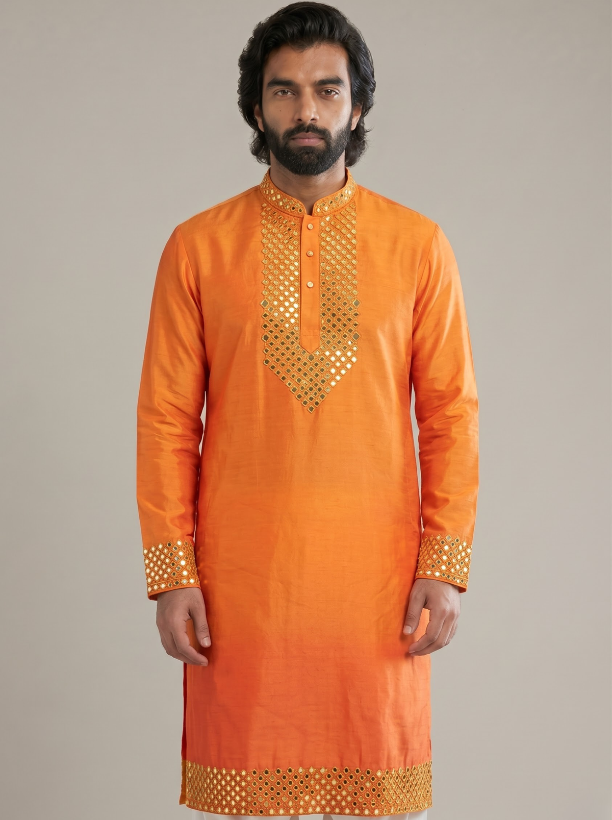 SUNSET MIRROR SILK KURTA