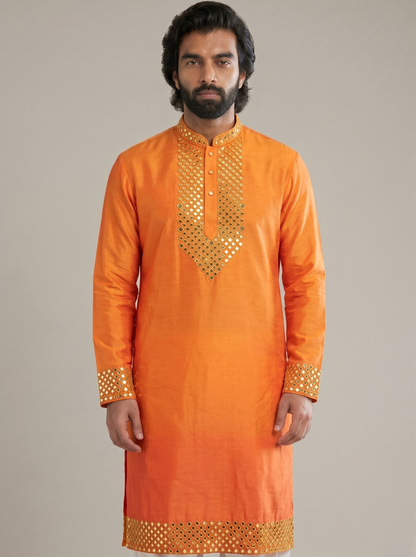 SUNSET MIRROR SILK KURTA