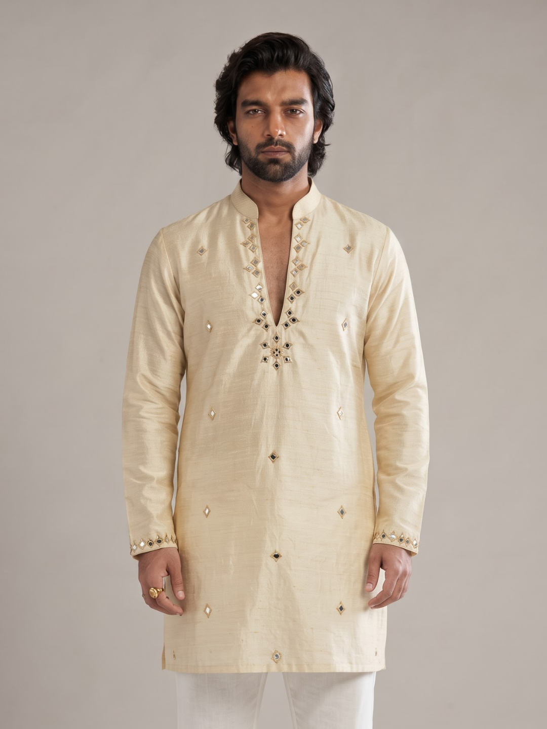 IVORY AURA MIRROR KURTA