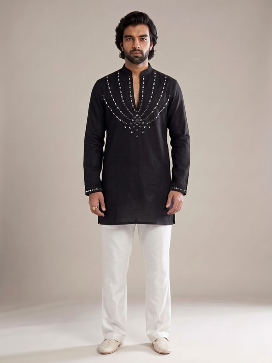 MIDNIGHT JEWEL MIRROR KURTA