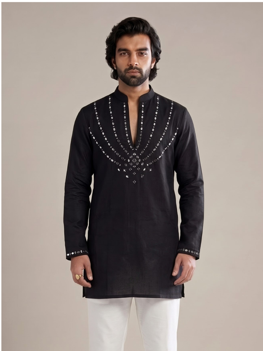 MIDNIGHT JEWEL MIRROR KURTA