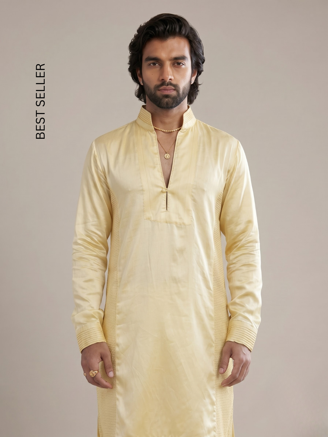 IVORY YELLOW JAL KURTA