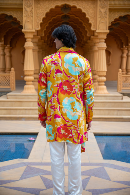 Mustered Multicolour Mirror Kurta Set