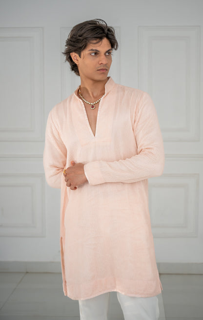 Powder Pink Jal Kurta Set