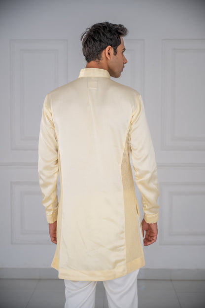 Ivory Yellow Jal Kurta Set