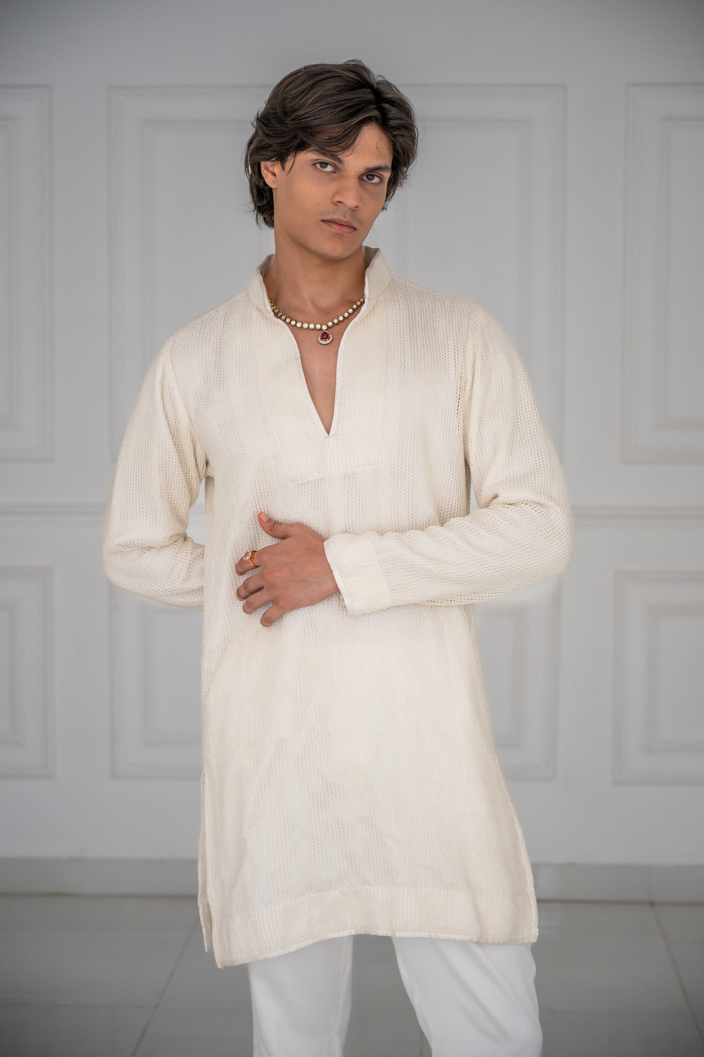 Ivory Jal Kurta Set