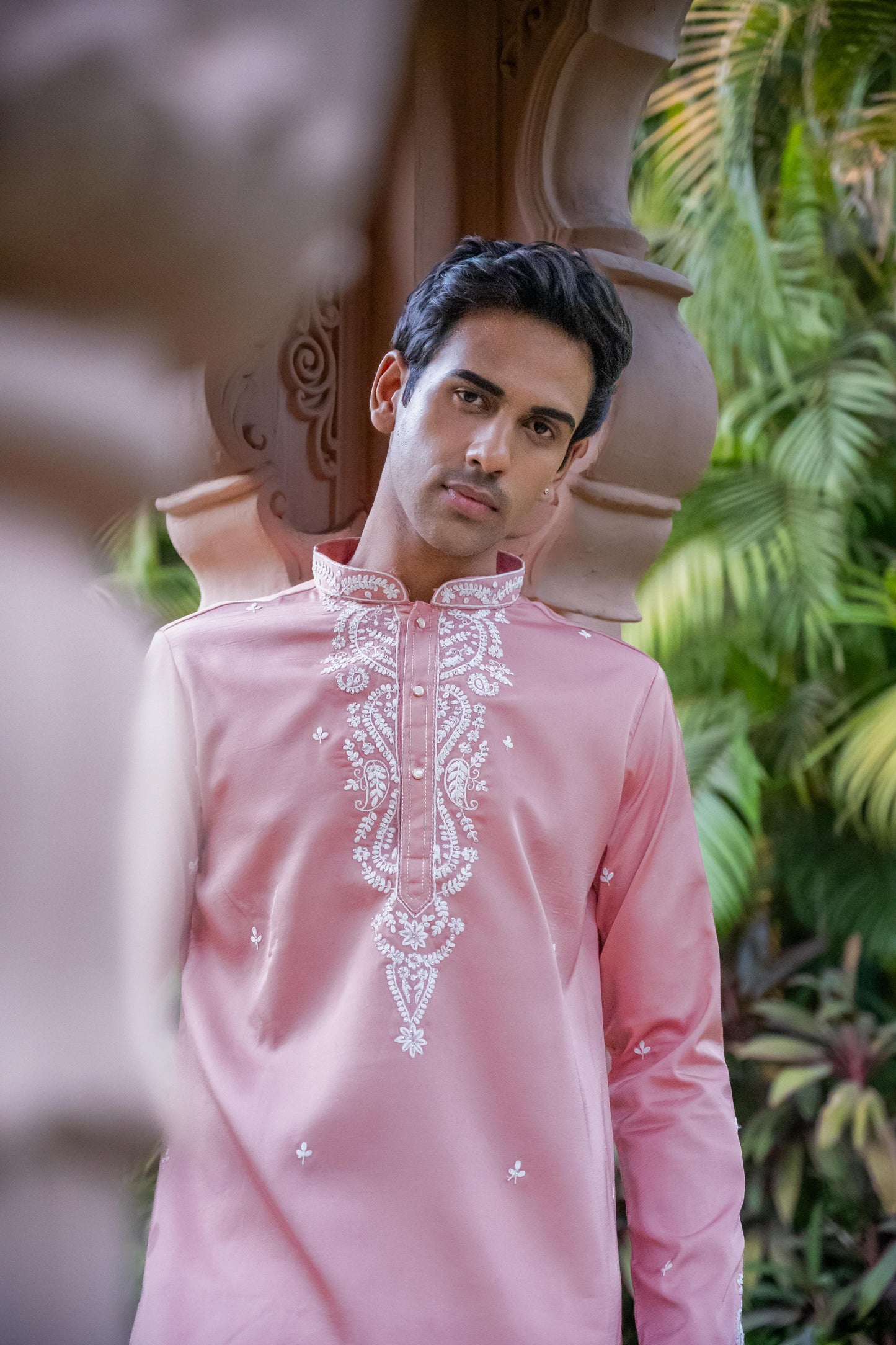 Soft Pink Dori Silk Kurta Set