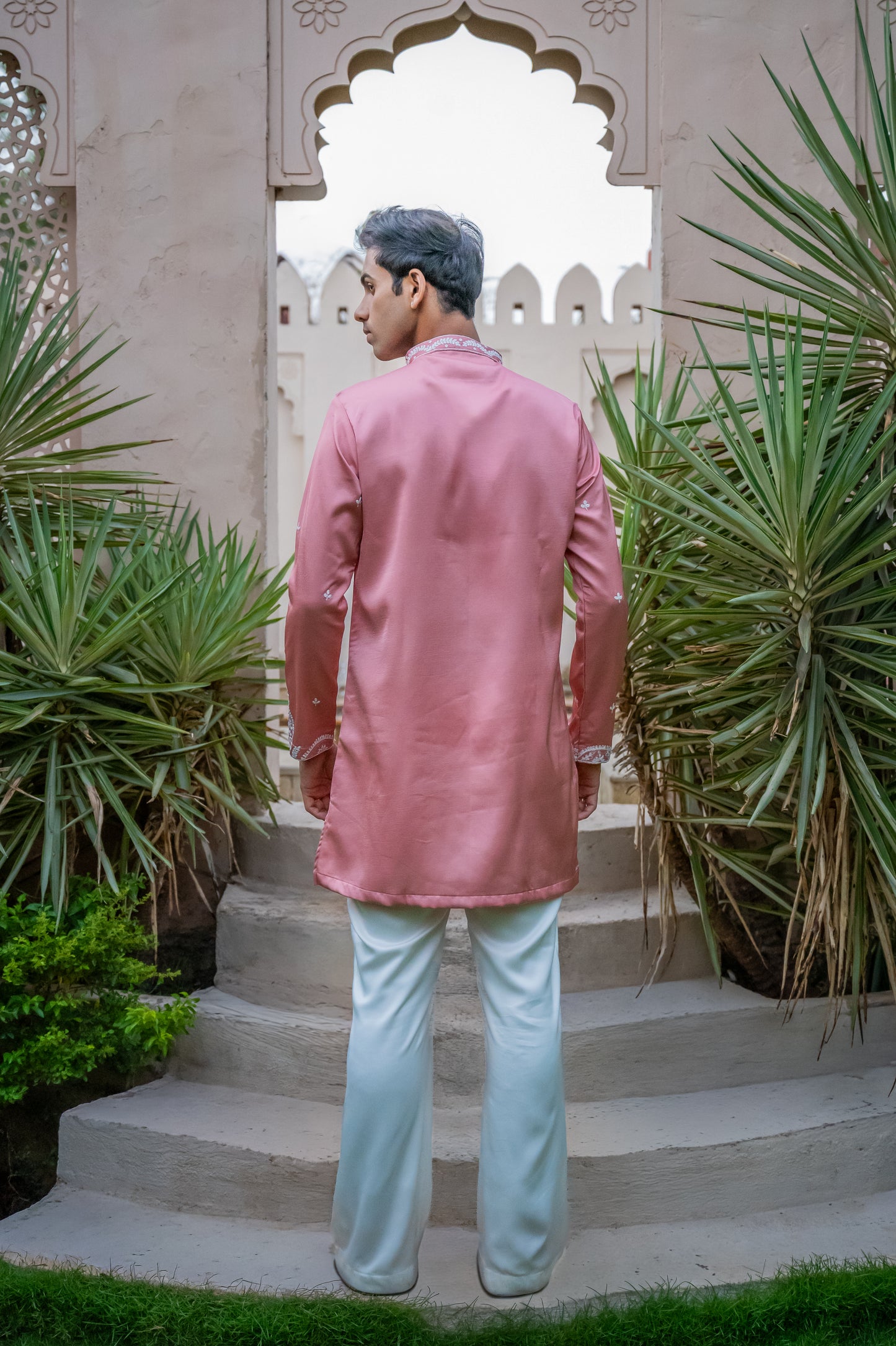 Soft Pink Dori Silk Kurta Set
