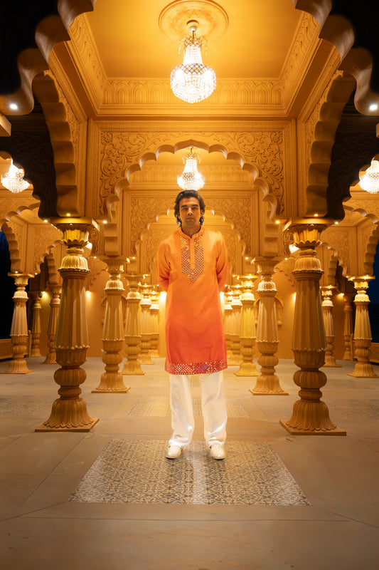 Sunset Mirror Silk Kurta Set