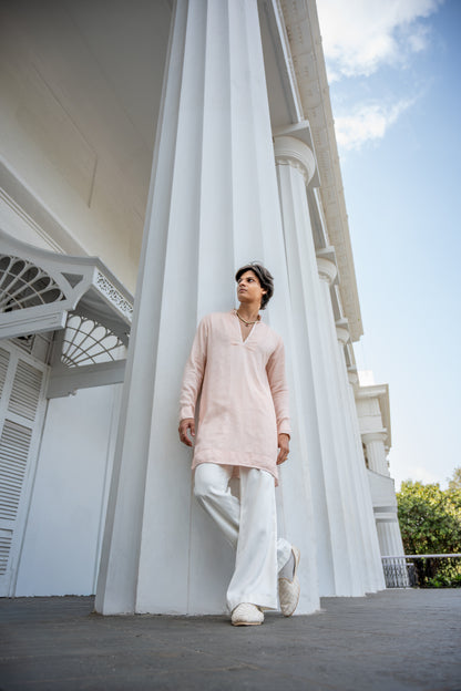 Powder Pink Jal Kurta Set