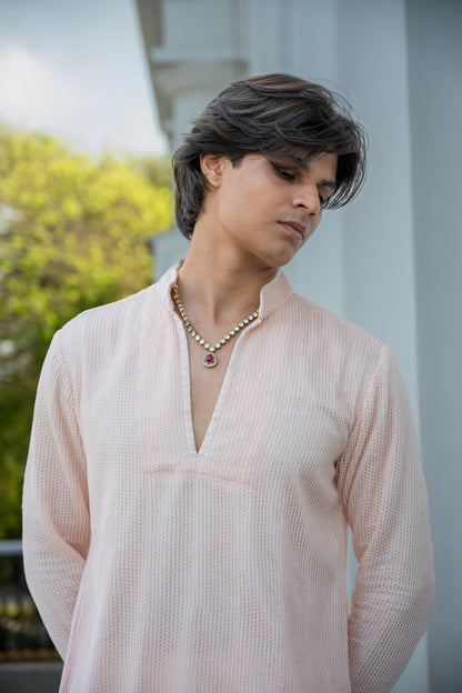 Powder Pink Jal Kurta Set