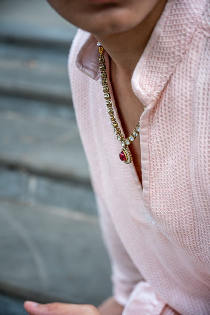 Powder Pink Jal Kurta Set