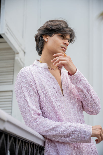 Lilac Floral Jal Kurta Set